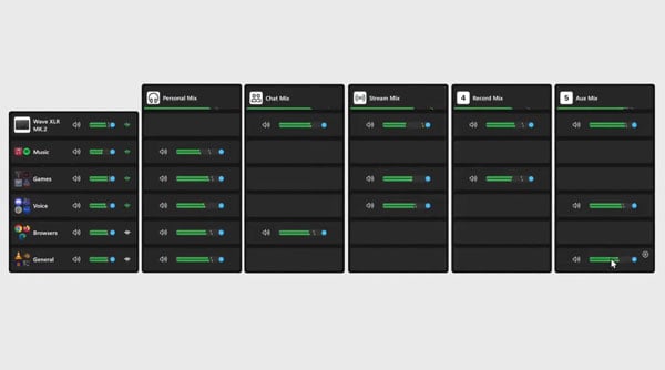 wave link app interface showing all audio
