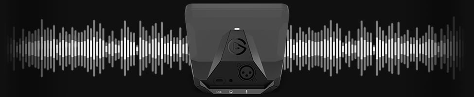 rear view of the elgato xlr with soundwave in the background