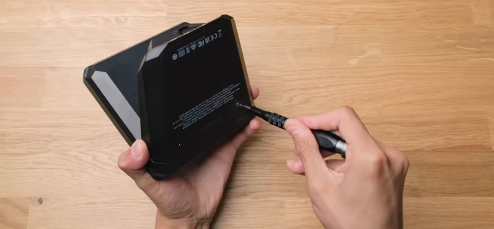elgato xlr dock being installed on to the stream deck +