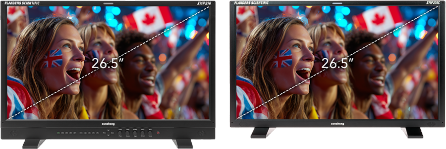 side by side comparison between the XMP270 and XMP270C reference monitors
