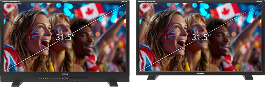 side by side comparison between the XMP310 and XMP310C reference monitors