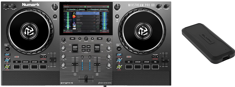 Numark Mixstream Pro Go + 1TB Glyph Atom EV External SSD