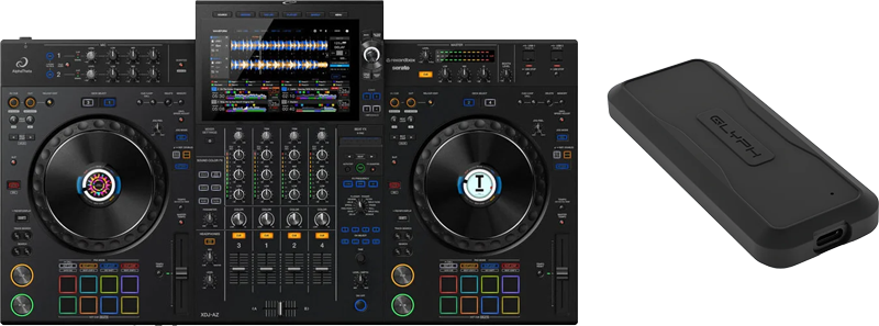 AlphaTheta XDJ-AZ + 1TB Glyph Atom EV External SSD