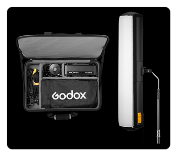 godox light folded into carrying case and set up