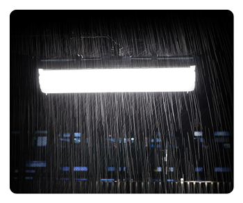 the godox light setup in the rain