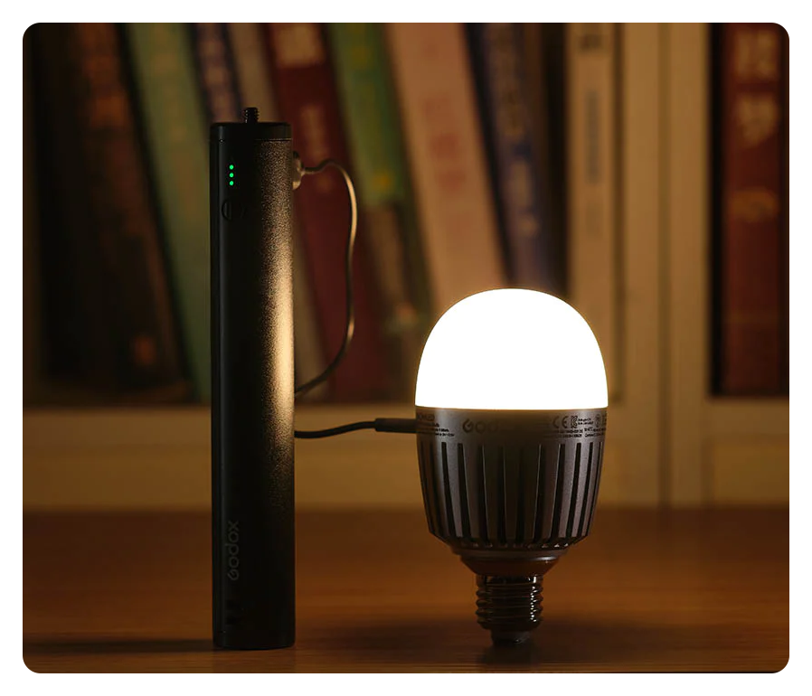 godox c7r knowled e27 led bulb connected to a power source