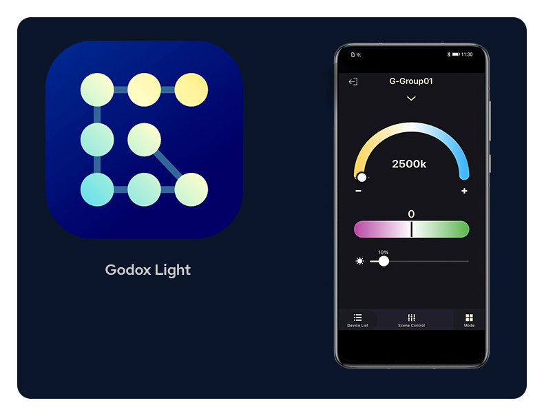godox light app interface and logo