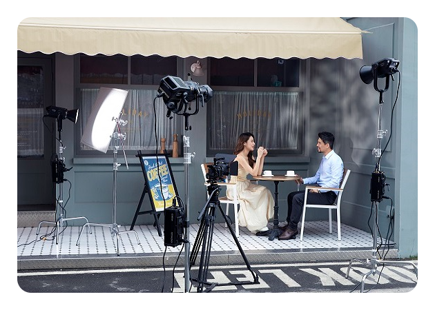 Godox Knowled M300Bi in use on a film set