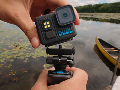 gopro camera being clicked onto mount