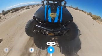 Offroad truck driving with GoPro keyframes overlay