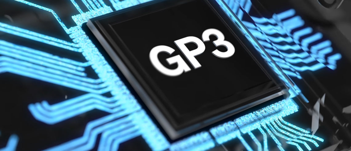 close up illustration of the gp3 processor