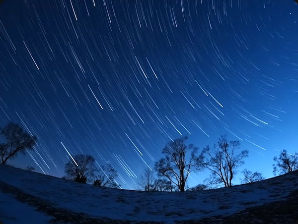 sample image of star trails taken using the gopro mission 1