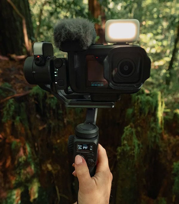 close up of someone holding the gopro mission 1 pro creator edition