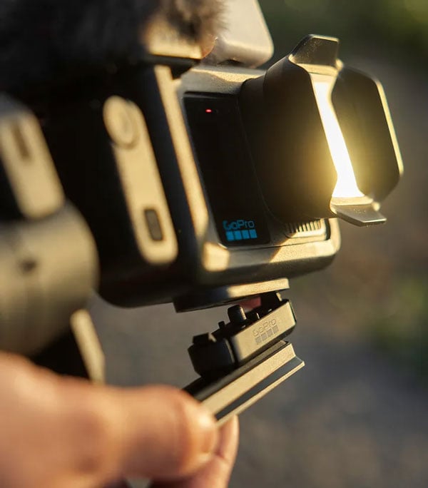 close up of the gopro mission 1 pro magnetic mount