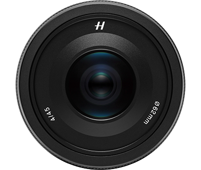 Hasselblad XCD 4/45P lens front view, Hasselblad X1D II 50C Primer Medium Format Kit