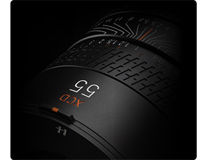 Hasselblad XCD 2.8/55v Lens close up of lens markings