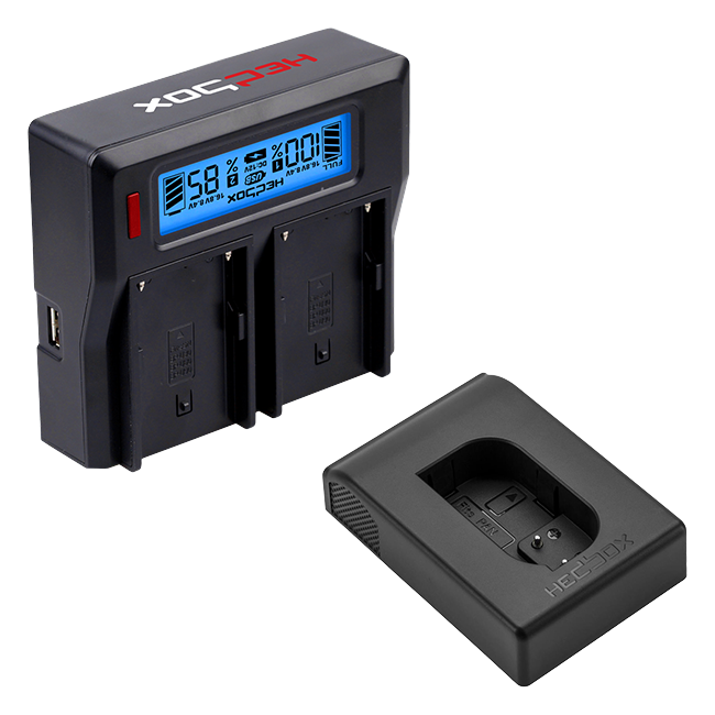 Hedbox RP-DC50 Dual Battery Charger And BLK22 Battery Charger Plate