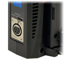 close up image of DC power output on hedbox probank 2l