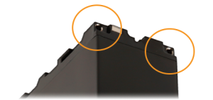 close up of the ion battery power pins