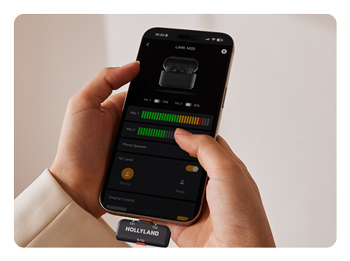 someone using the larksound app on a smartphone