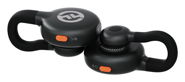 angled view of 2 hollyland wireless microphones