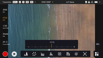 hollyland wireless monitor iris control example