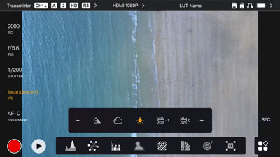 hollyland wireless monitor white balance control example