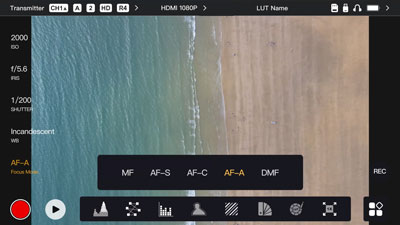 hollyland wireless monitor focus mode control example