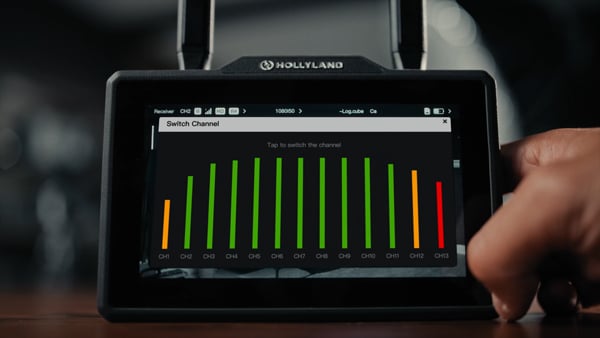 switch channel interface on the pyro 5 wireless monitor