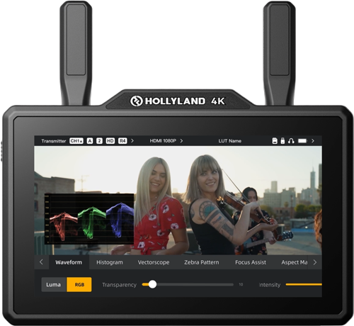 Hollyland Pyro 5 4K showing waveform monitoring