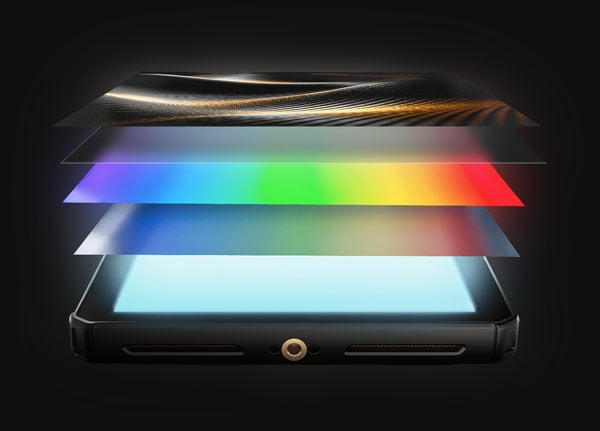 layered QD-LCD Architecture of the pyro 7 monitor