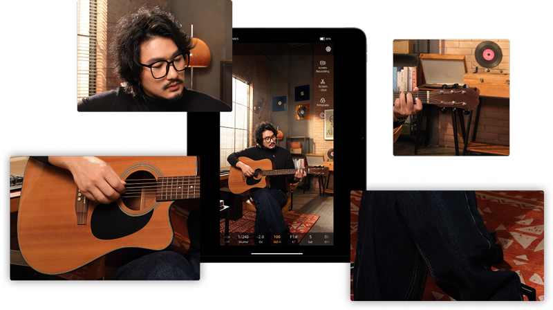 close up breakdowns of the hollyland live streaming camera footage