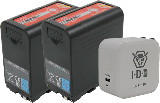 IDX 2 x CUE-J198 Batteries And VL-2X Battery Charger