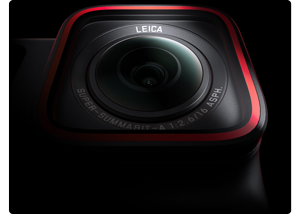 close up image of the insta360 ace pro lens developed by Leica 