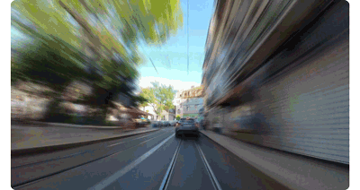 animated gif of nissan juke driving along busy japanese roads