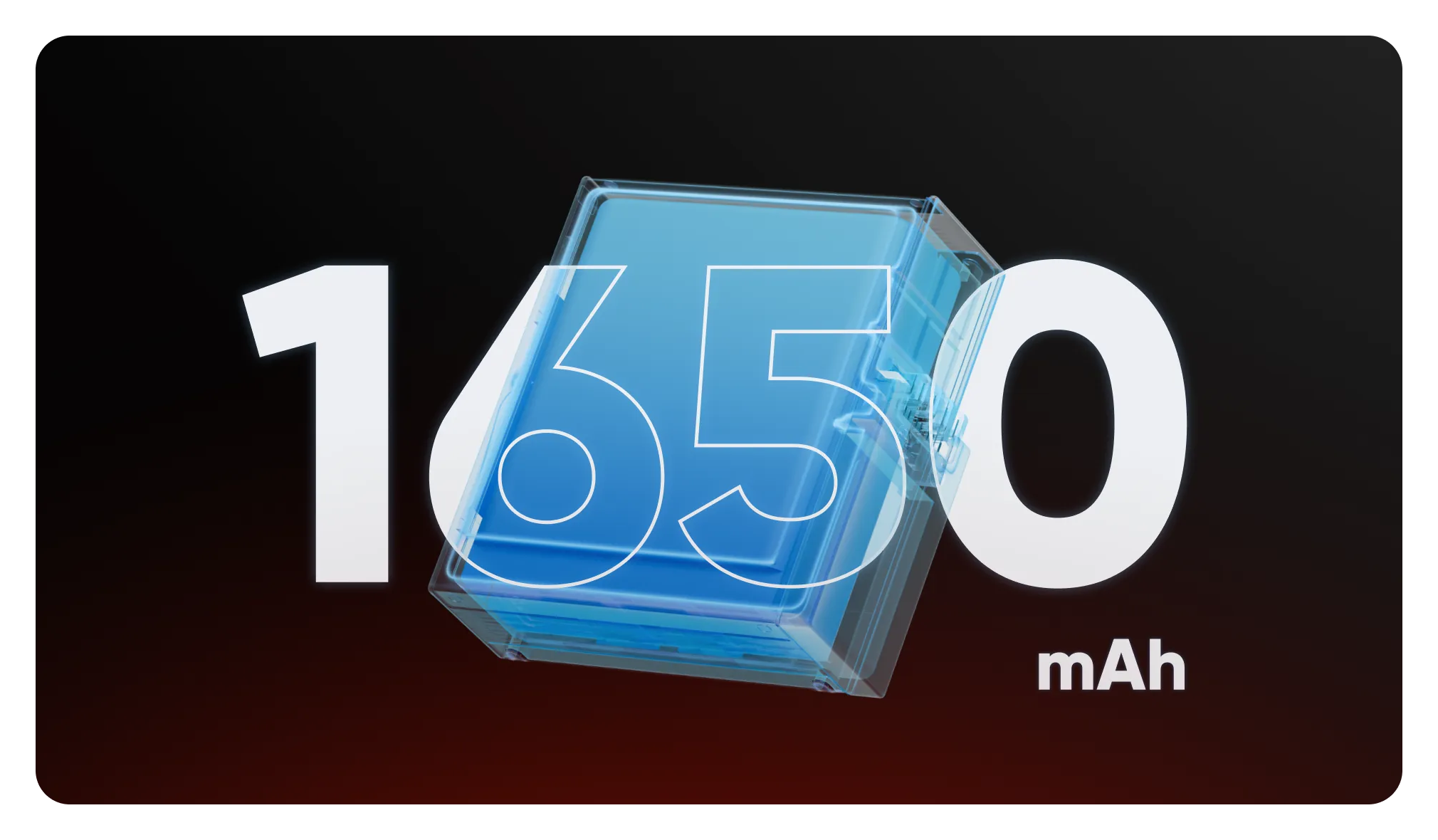 xray image of the insta360 ace pro battery showing 1650mah capacity