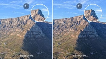 Split screen comparison showing benefits of clarity zoom
