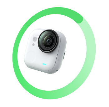 Insta360 GO Ultra Camera with green battery ring