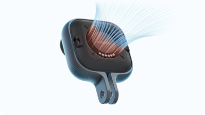 heat being released from the Insta360 GO Ultra action mount
