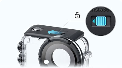 close up of the insta360 go ultra dive case safety latch