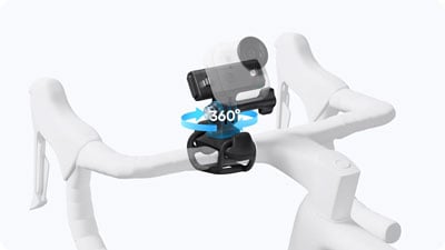 illustration showing the flexi strap mount 360 motion