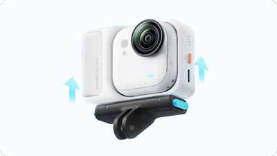 insta360 go ultra atchhed to quick release mount