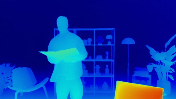 heatmap from the insta360 link 2 pro used to track a person holding a book