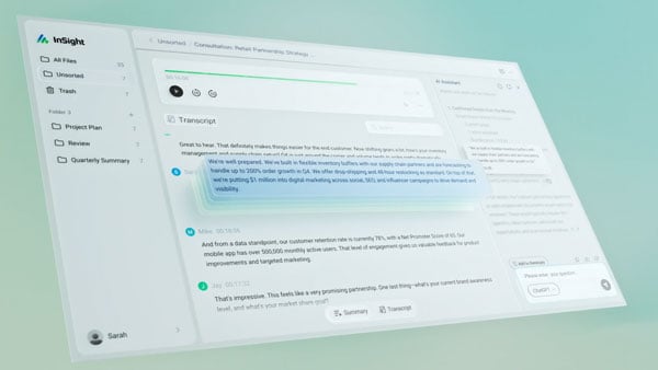 angled view of the ai assistant interface