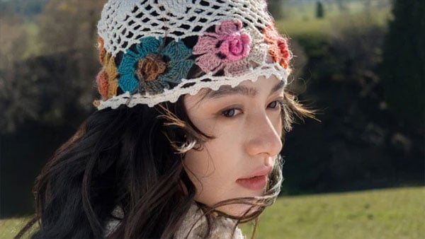 sample portrait of a woman in a knit hat