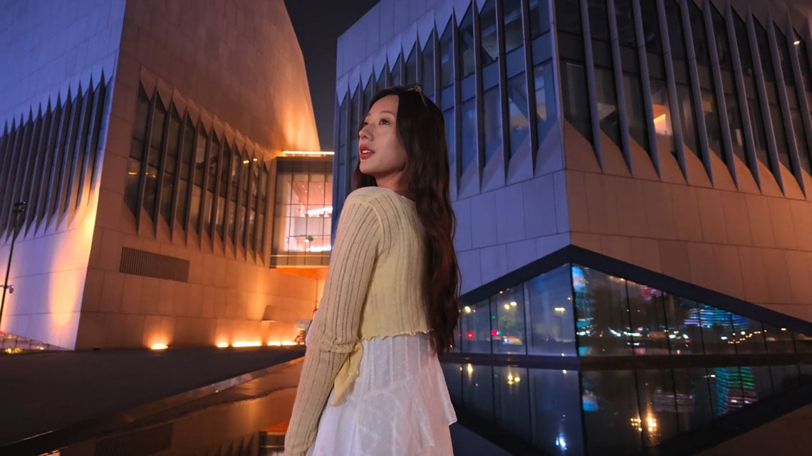 portrait of a woman a night time