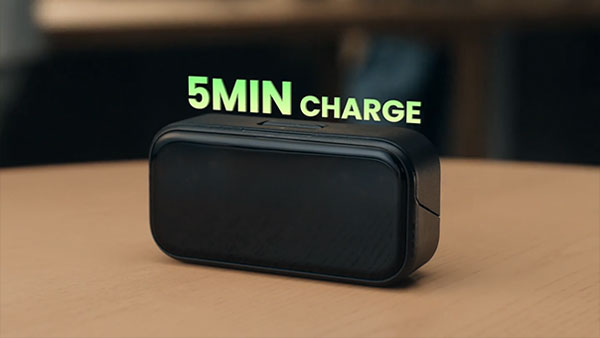 mic pro charging case with 5 min charge time