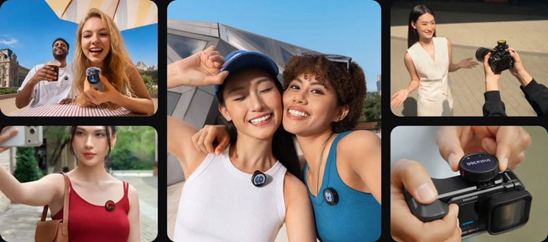 different people wearing the insta360 mic pro