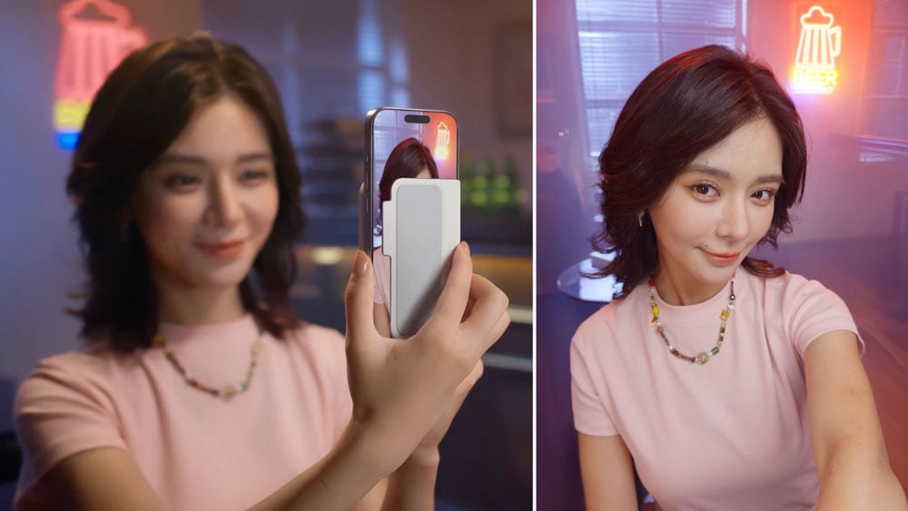 someone taking a selfie using the Insta360 Snap