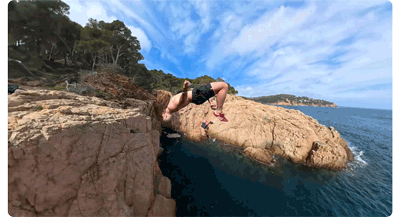 animated gif of insta360 horizon lock footage
